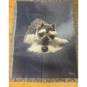 Linda Picken Schnauzer dog blanket throw afghan tapestry